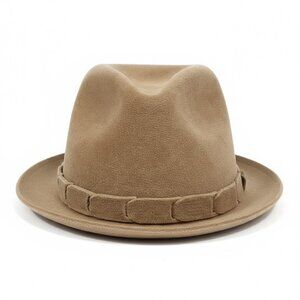 Vintage Churchill Ltd Halifax Fedora Hat 7 1/4 Avario Tan Fur Felt USA Made